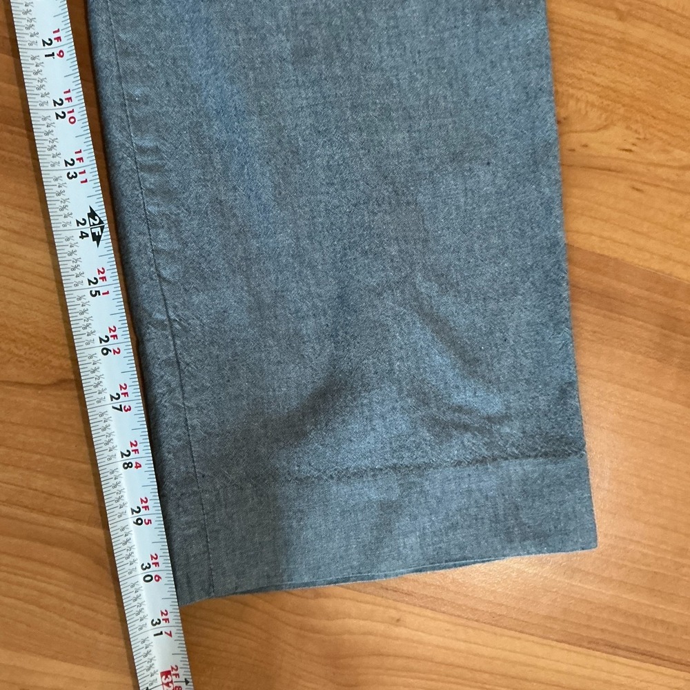J.Crew Bedford Pants Mens 34 Blue Chambray Cotton Chino Flat Front Style - Picture 7 of 11